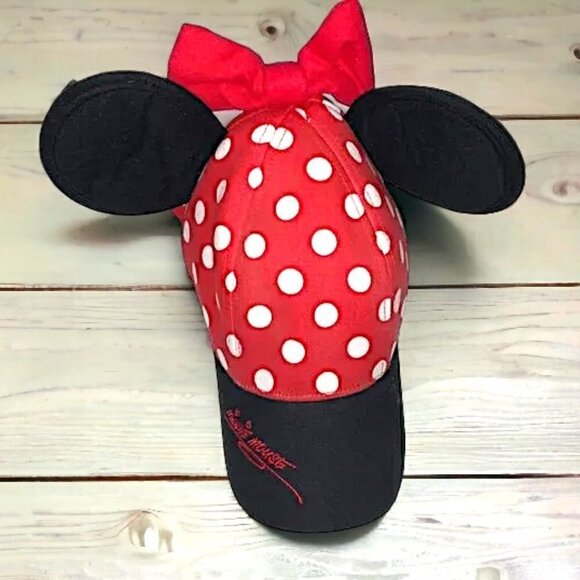 Disney WDW Minnie Mouse Polka Dot Youth baseball cap with Bow YOUTH SIZE - Picture 1 of 5